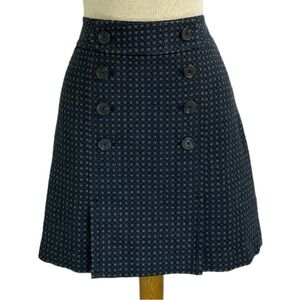 LOFT 4 Blue, Black, and Gray Houndstooth Short Skirt